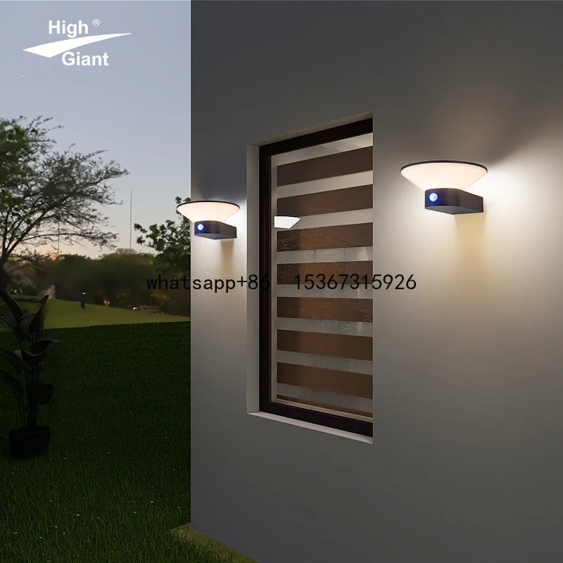 Simple modern courtyard garden landscape lamp solar lighting outdoor waterproof wall lamp yard wall solar light