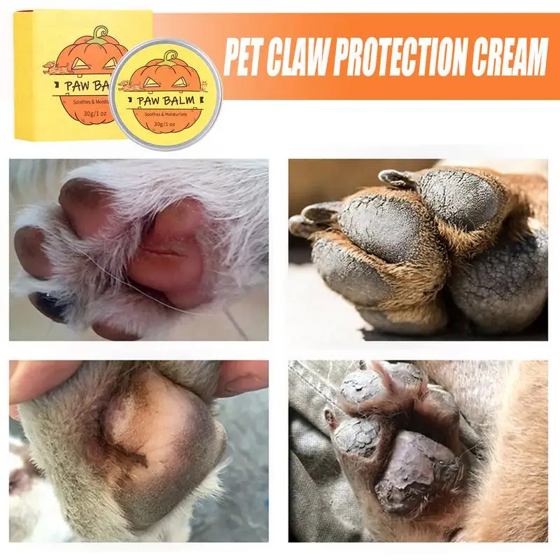 Dog Paw Balm 30g Cat Dog Paw Protective Cream Canine Paw Moisturizer for Dry Cracked Paws Protection care Pets can lick safe