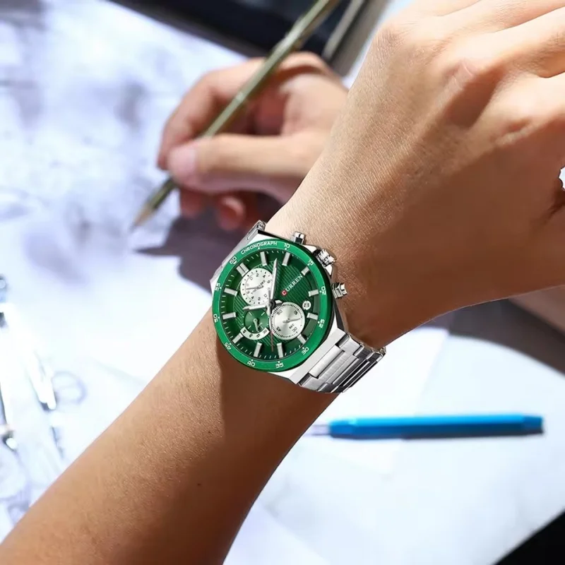 CURREN 8481 신형 남성용 모던 럭셔리 쿼츠 시계 방수 크로노그래프 야광 클래식 비즈니스 스포츠 시계 남성 시계