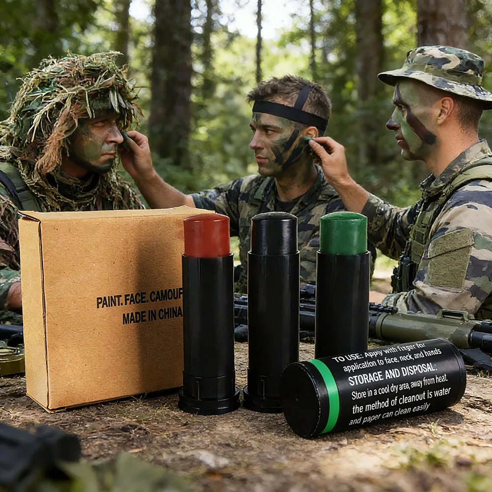 3 Color Camouflage Paint Set,Camouflage Oil,Military Camo Paint Sticks,For Hunting,CS,Shooting Game,Outdoor Survival