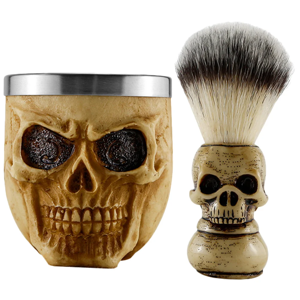 

Halloween Gift Cream Desktop Shave Brush Gel Beard Reusable Resin Shaving Supply Travel Bowl Male Tool