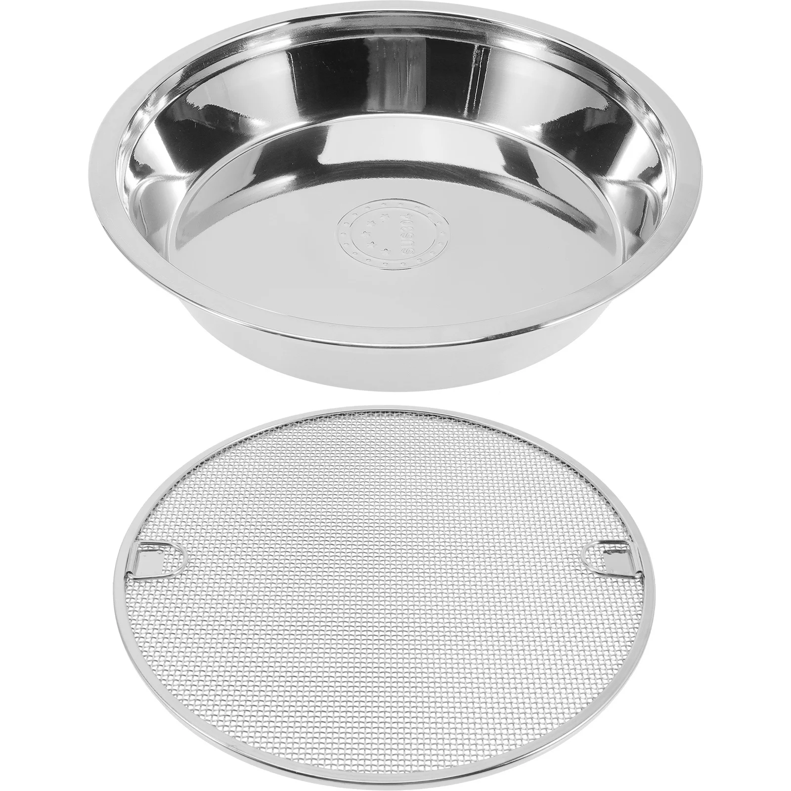

Stainless Steel Snack Serving Tray Oil Draining Plate Food Storage Plate for Fried Food Fruits Cake Presentation