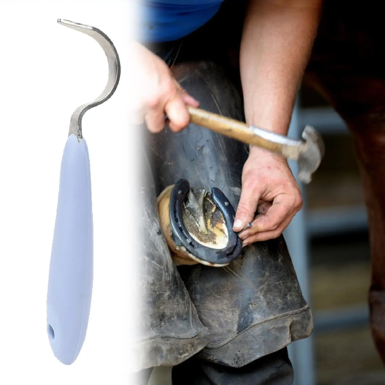 

Horses Hoof Pick Equestrian Supplies with Comfortable Handle Hoof Cares Professional Farrier Pick Horseshoes Cleaning Tool