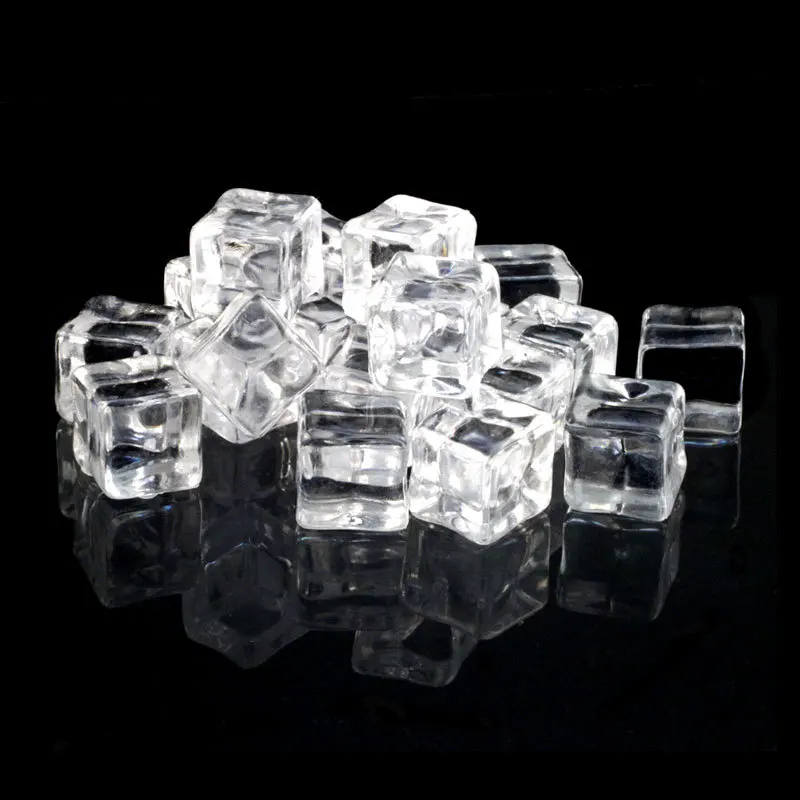 50pcs18MM irregular transparent colored square plastic crystal stone simulation ice block can be used for DIYjewelry accessories