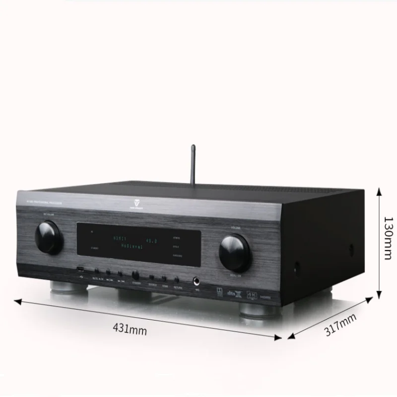 Winner AT-200 7.1.4 Dolby Atmos & DTS:X AV Processor, Integrated Karaoke Decoder, 4K/HDR Home Theater Preamp, 13-Channel XLR/RCA