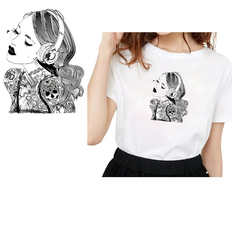 Fashion Ladies Applique Iron-On Transfers For Clothing T-shirt DIY Butterfly Lip Heat Thermal Transfer Stickers On Clothes