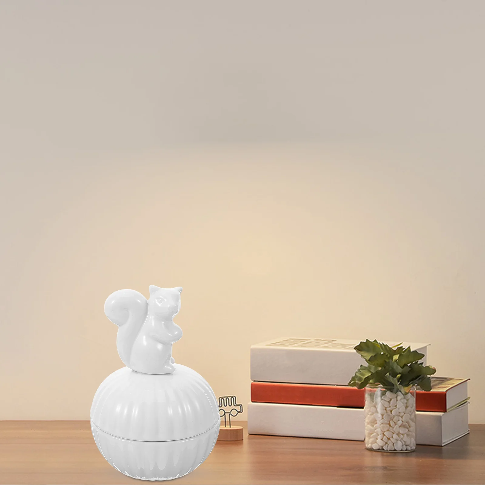 صندوق مجوهرات من السيراميك تمثال السنجاب منظم تخزين لطيف حامل القرط حاوية مجوهرات حلية هدية #4