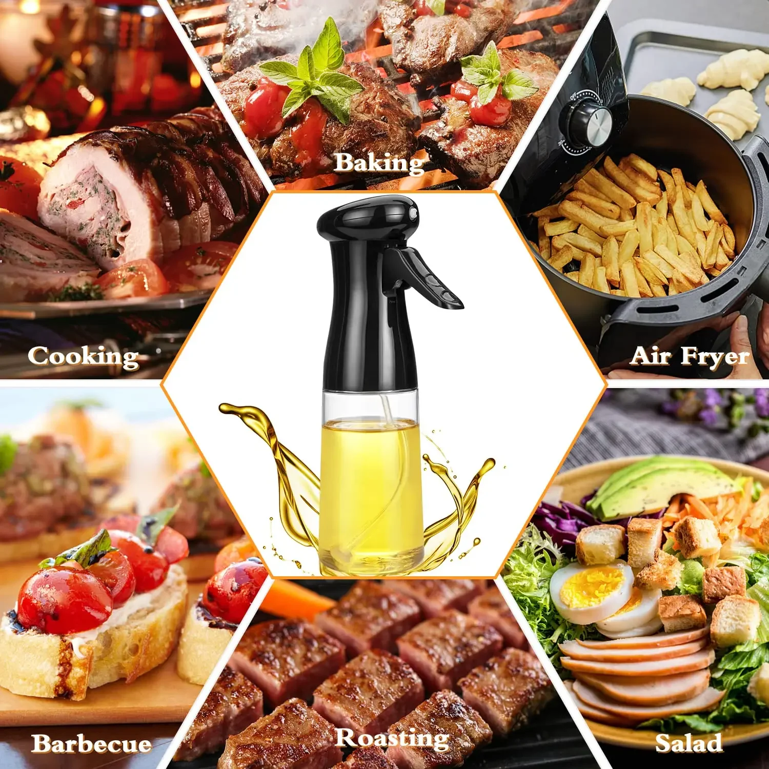 Bottle Dispens For  Cruet Airfryer Kitchen 200/300/500ml Oil Spray Olive Cooking