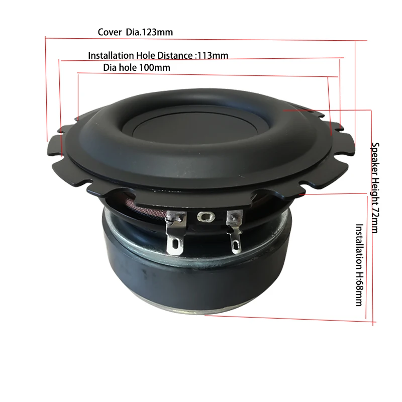 4.5 Inch Megabass Audio Speaker 50W 4Ohm Car Subwoofer Long Stroke Deep Bass Loudspeaker DIY Home Theater Woofers for speakers