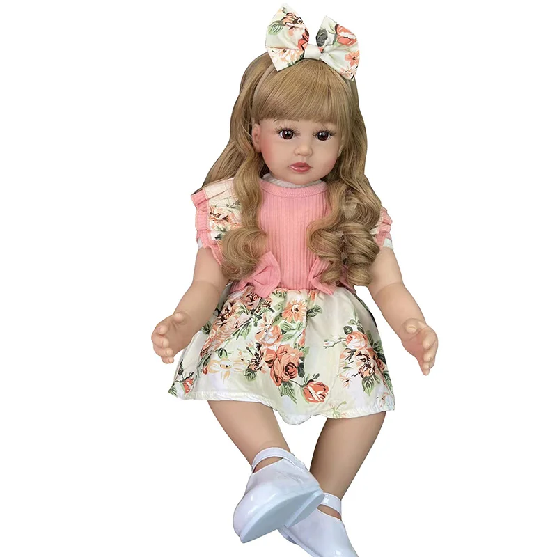 24 Inch Reborn Dolls 60 cm Cloth Body Pretty Girl Baby Doll For Sale Ethnic Doll Kid Birthday Xmas Gifts