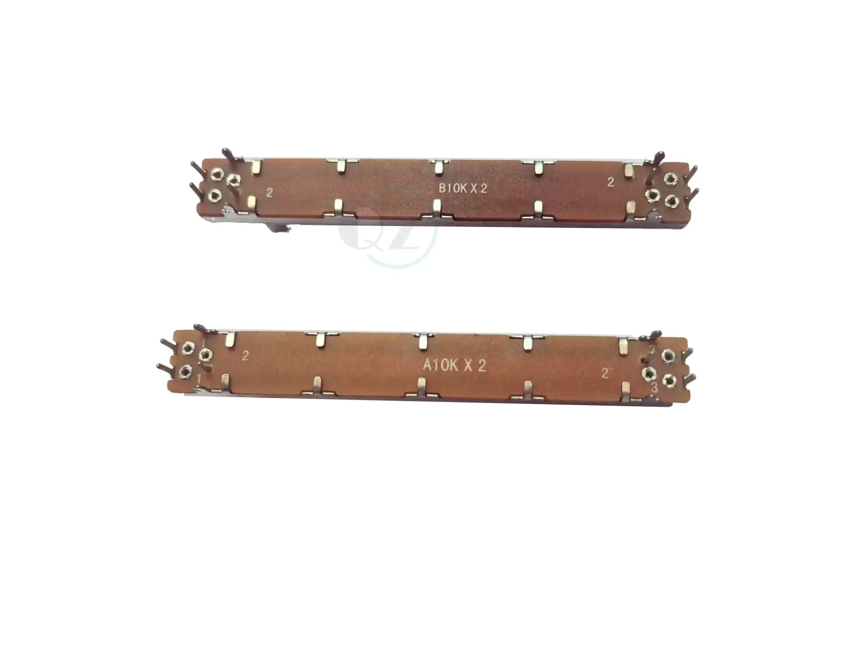 10 peças 75mm potenciômetro de corrediça reta dupla a10kx2 b10kx2 cabo fader de canal duplo comprimento 15mm a10k b10k curso 60mm