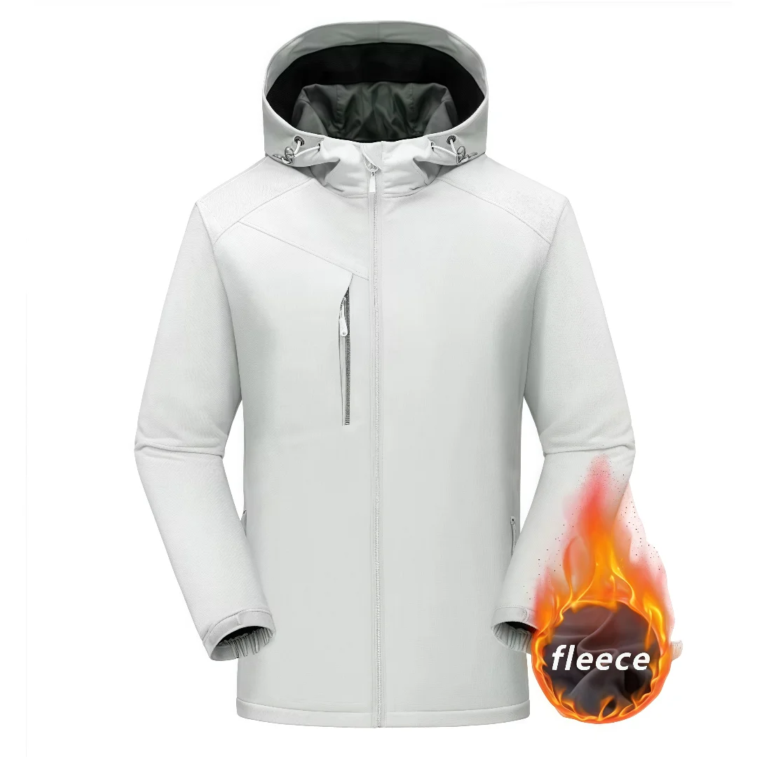 Winter Men's and Women's Warm Jacket Thick Plush Coat Embroidery Print Company Brand Design Outdoor Windproof Jacket