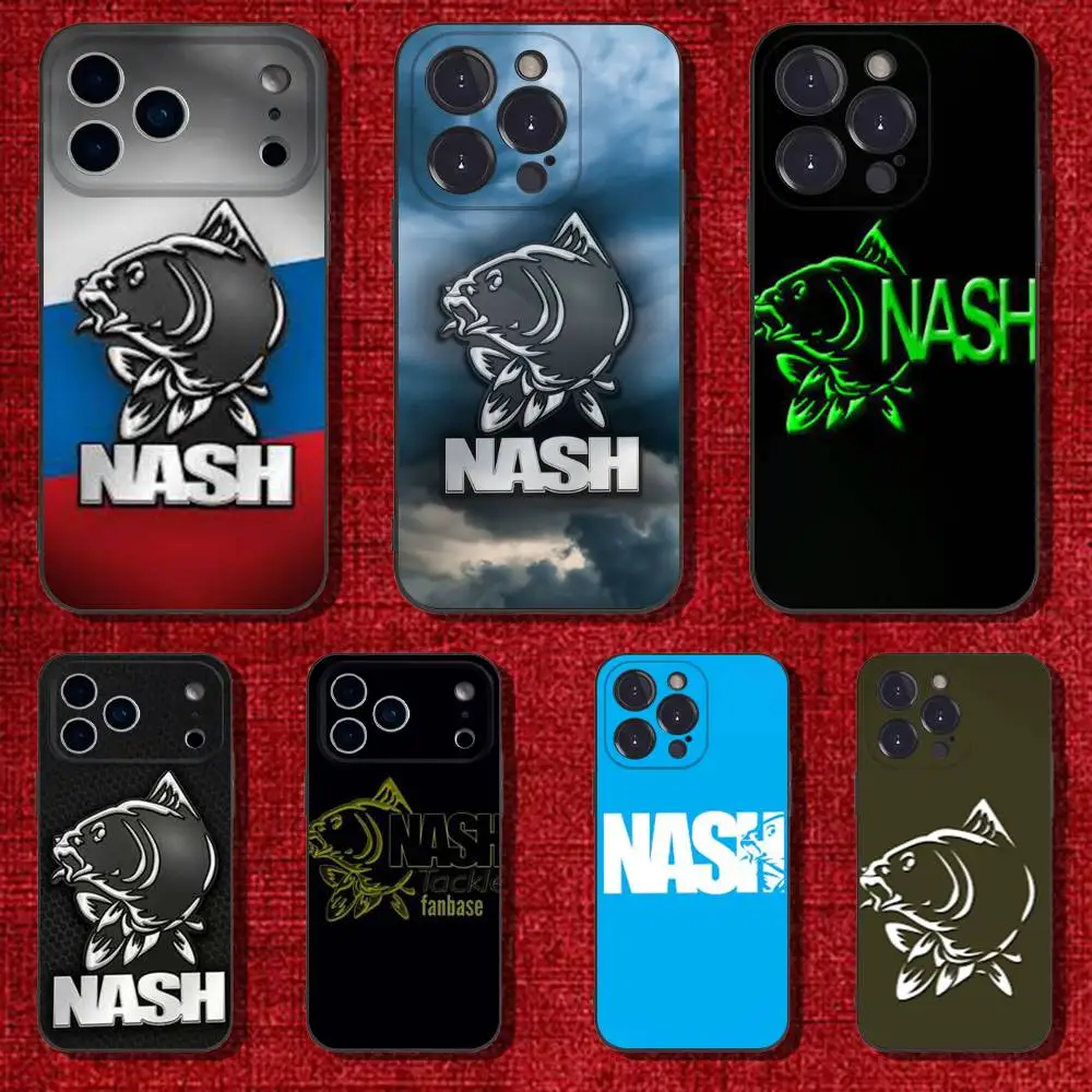 

Nash Fishing Logo Phone Case For iPhone 6,17,16,15,14,13,12,11 Plus,Pro Max,XS,X,XR,SE,Mini,8,7,Soft Silicone Black Cover