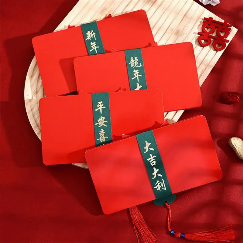 New Year Red Envelope Interesting Spacious Size Not Easy To Break Thicken Durable Lunar New Year 2024 Ritual Red Envelope