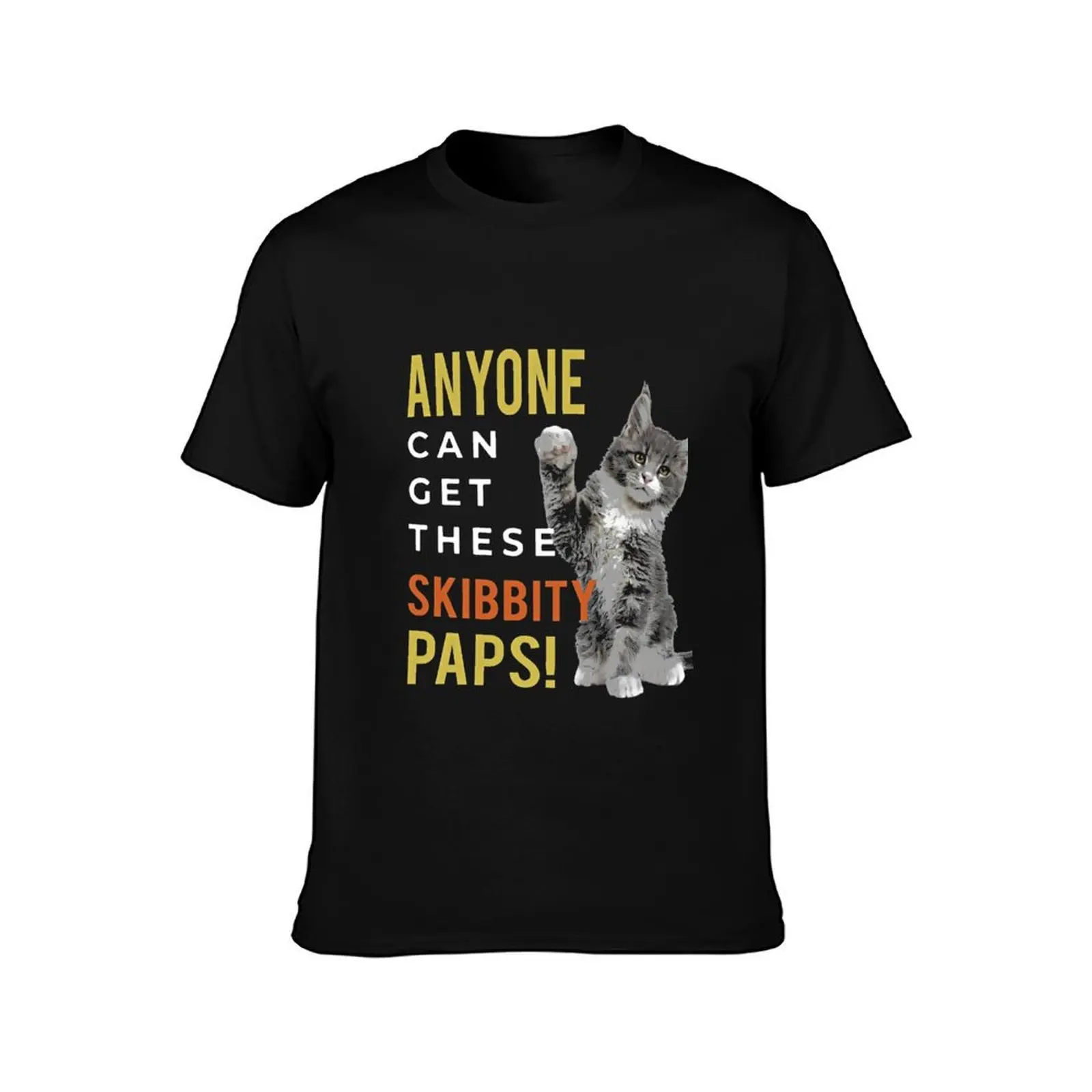 Anyone Can Get These Skibbity Paps Cat Lover T-Shirt Summer Casual Cotton Tee Oversized Streetwear Tops Vintage Graphic Print
