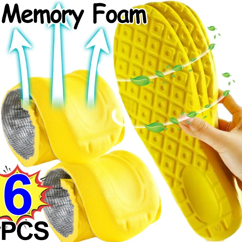 

2/6pcs Soft Latex Memory Foam Insoles Women Men Sport Running Foot Care Insert Cushion Unisex Massage Feet Care Shoe Padding