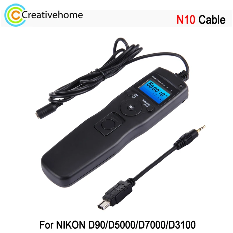 RST-7006 N10 Cable Camera Shutter Release Intervalometer Digital Time Remote Controller For NIKON D90 D5000 D7000 D3100