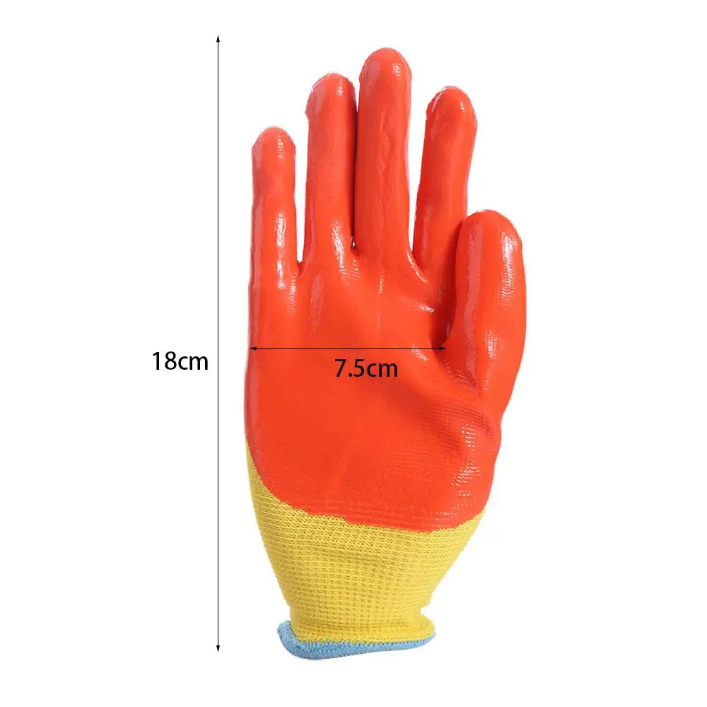 Guantes de jardinería de seguridad, guantes de jardín impermeables con corte antimordeduras para niños, guantes protectores de látex antipuñaladas para niños, recoger conchas