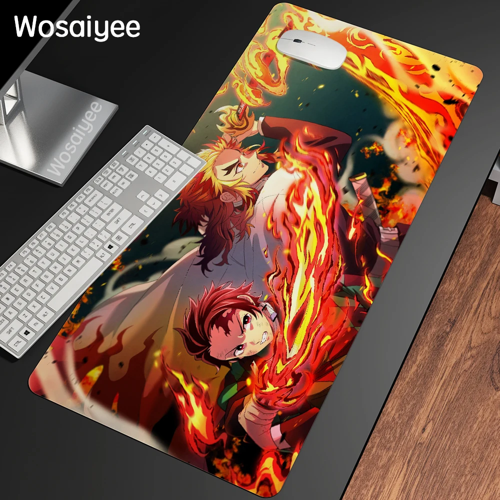 

XL Anime Demon Slayer Mousepad HD Printing Computer Gamers Locking Lock Edge Mouse Pad XXL90x40cm Keyboard PC Desk Pad Csgo Pad