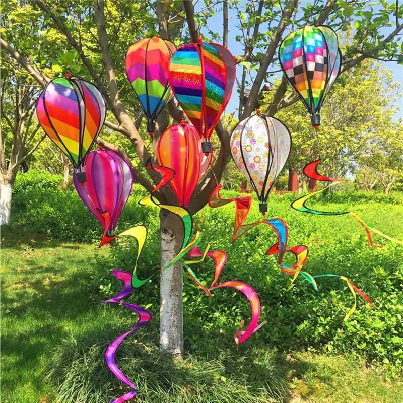 ABCA-Garden Spring Hot Air Balloon Pendant Rotating Windmill Hanging Decoration