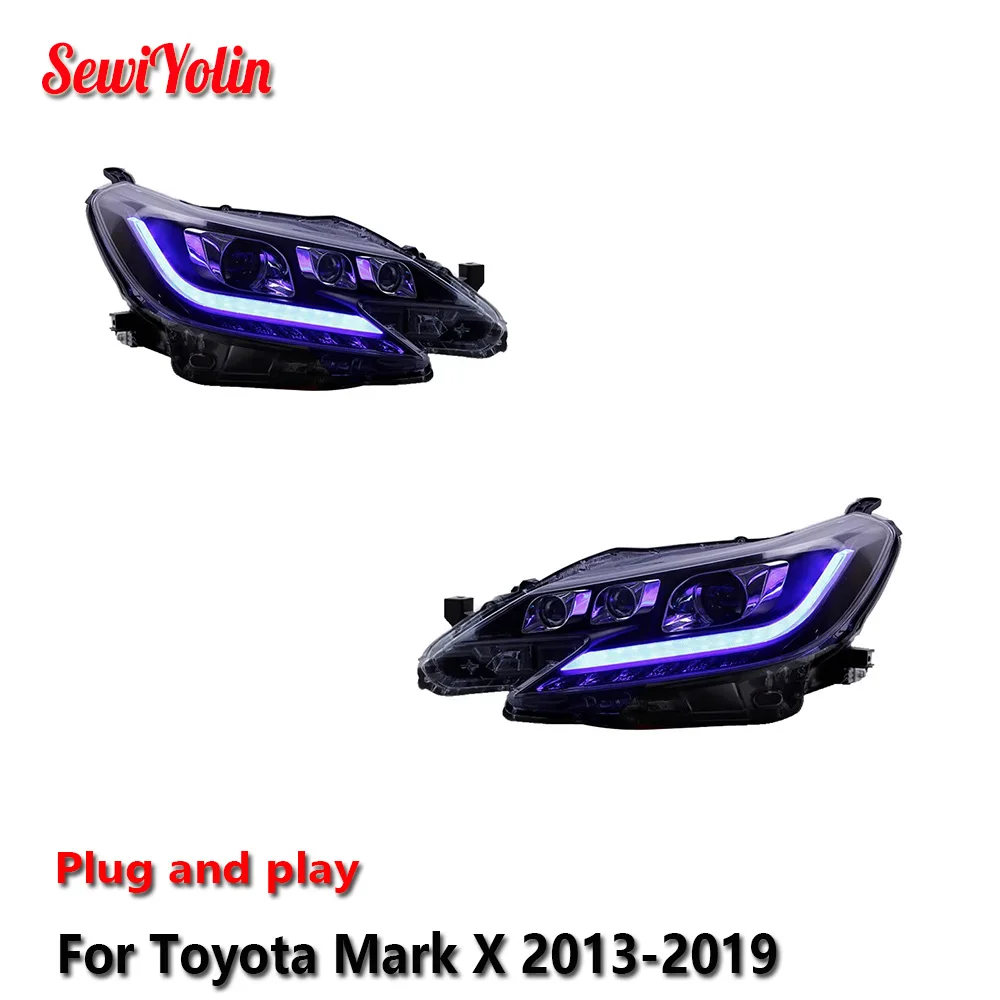

Car LED Headlight Light Assemblies For Toyota Mark X 2013-2019 Auto Fog DRL Brake Turn Signal Lamp Plug and Play