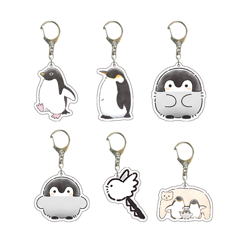  Koupen Chan RURUTEA Lovely Penguin Acrylic Keychain Products Baby Gifts Key Chain Bag Charms Souvenir Creative Pendant Jewelry 