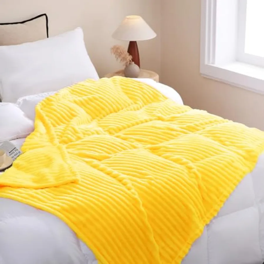 Bright Yellow Fleece Throw Blanket 50