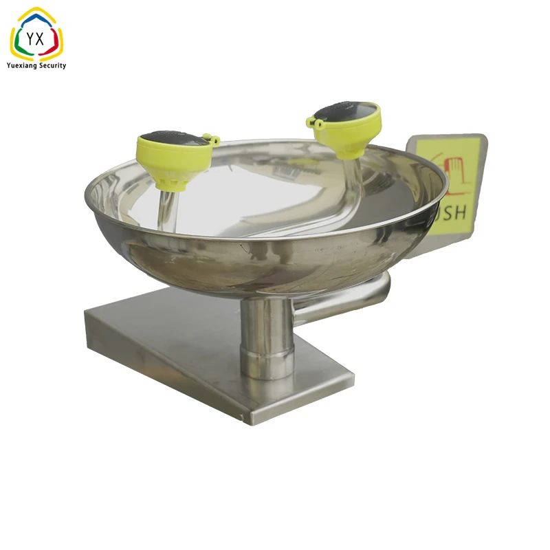 الصين العلامة التجارية Yuexiang 304 الفولاذ المقاوم للصدأ مع غطاء غبار المحمولة غسل العين في حالات الطوارئ للاستخدام الصناعي والمختبرات