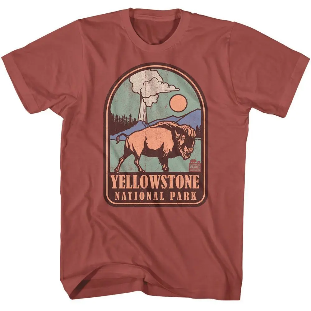 National Parks Yellowstone Badge Terracotta Brands T Shirt