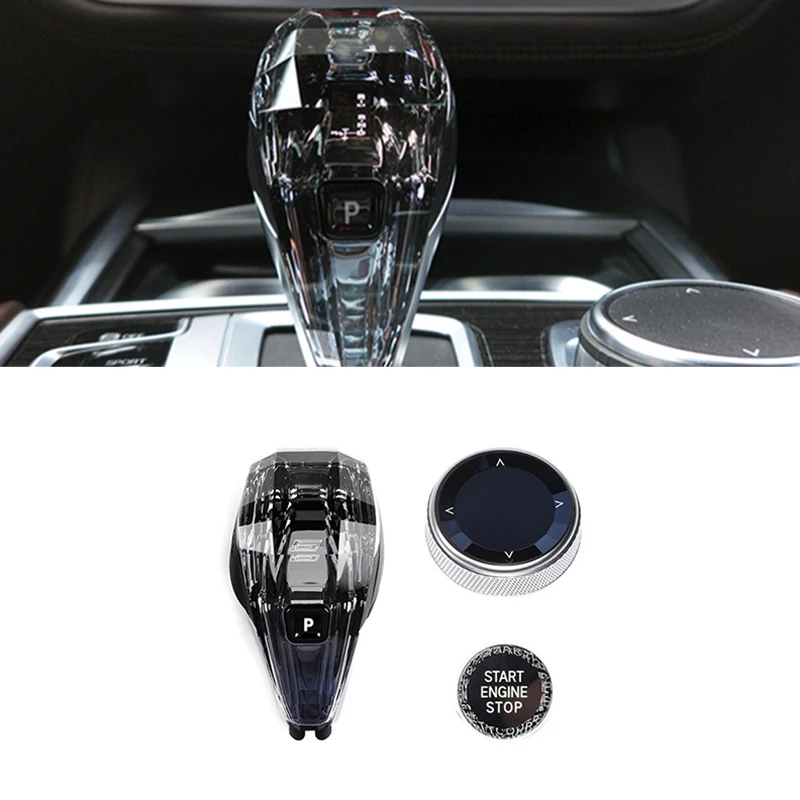 Direct Replacement Crystal Gear Shift Knob Meida Knob Engine Start Button Cover For BMW G30 G31 G32 G11 G12 G01 G Chassis