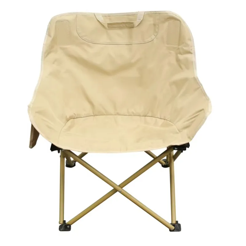 Portable Stainless Steel and Oxford Fabric Moon Chair Solid Wood Outdoor Furniture for Travel Beach Garden Patio