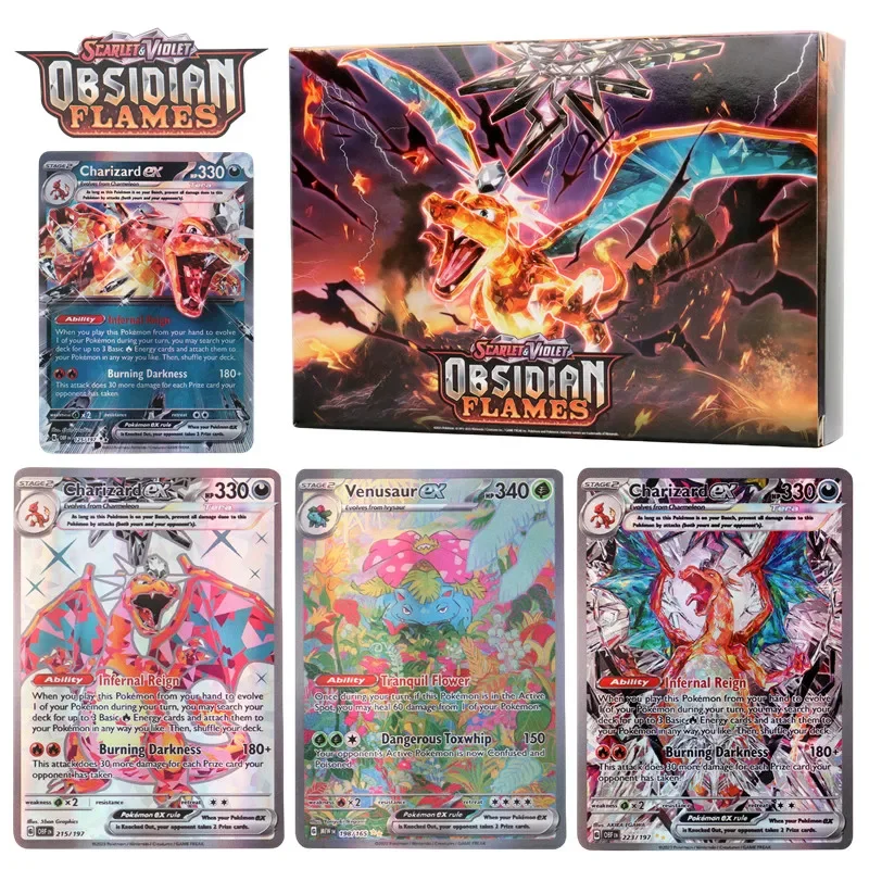 60-100Pcs English Version Pokmon card Scarlet & Violet Obsidian Flames  Titanium crystal Charizard Pokemon EX Cards - AliExpress 26