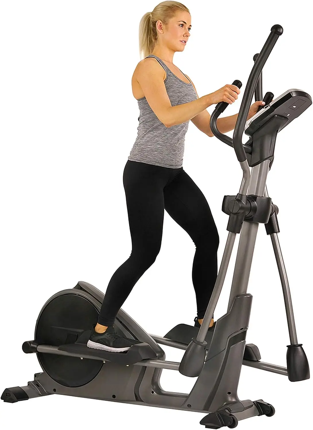 

Sunny Health & Fitness Programmable 16 Electro-Magnetic Elliptical Cross Trainer Exercise Machine, Full-Body Cardio Equipment