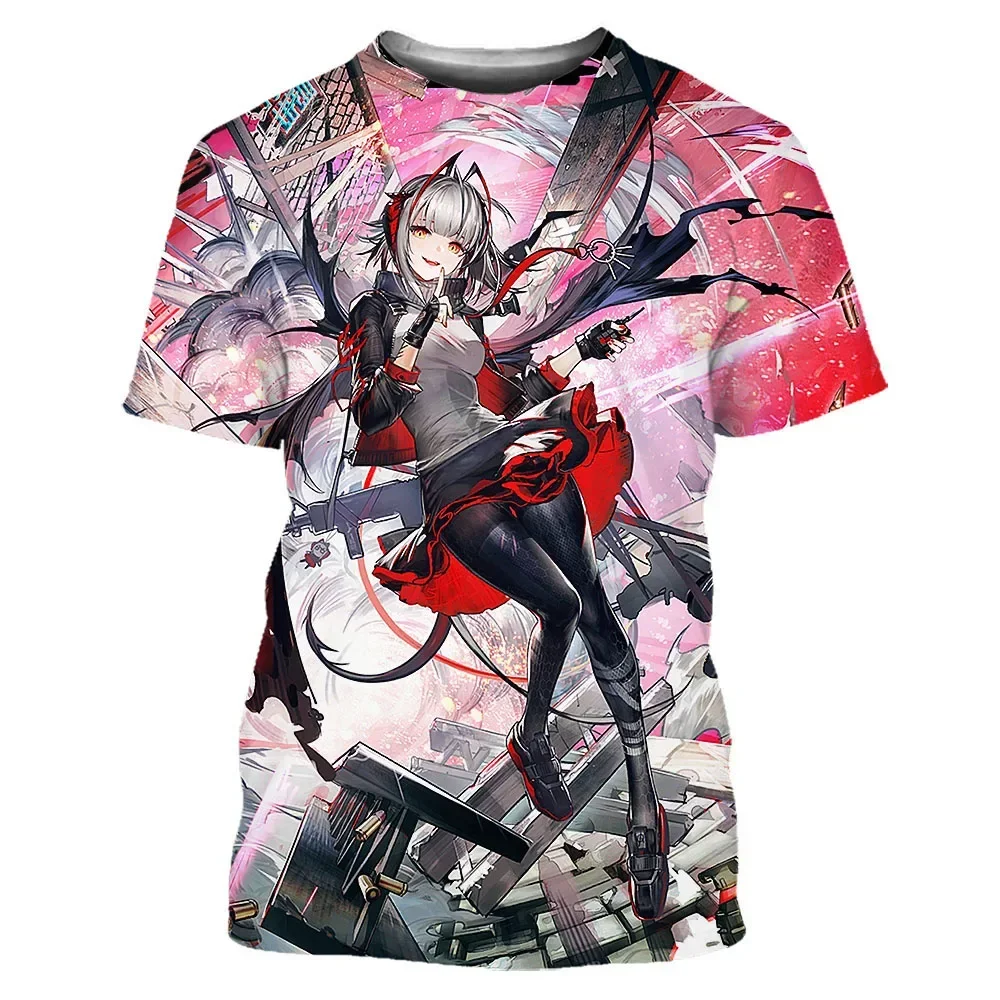 Men Women Anime Game Girls 3D Print Streetwear Fashion Oversized Arknights T-Shirts Short Sleeve Causal Tees Tops Clothing