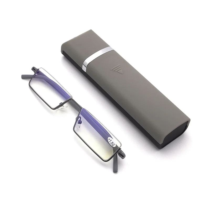 TR90 Presbyopic Glasses Man Blue Light Reading Glasses Men Metal Square Glasses Portable Fashion with Box Gafas De Lectura image 5
