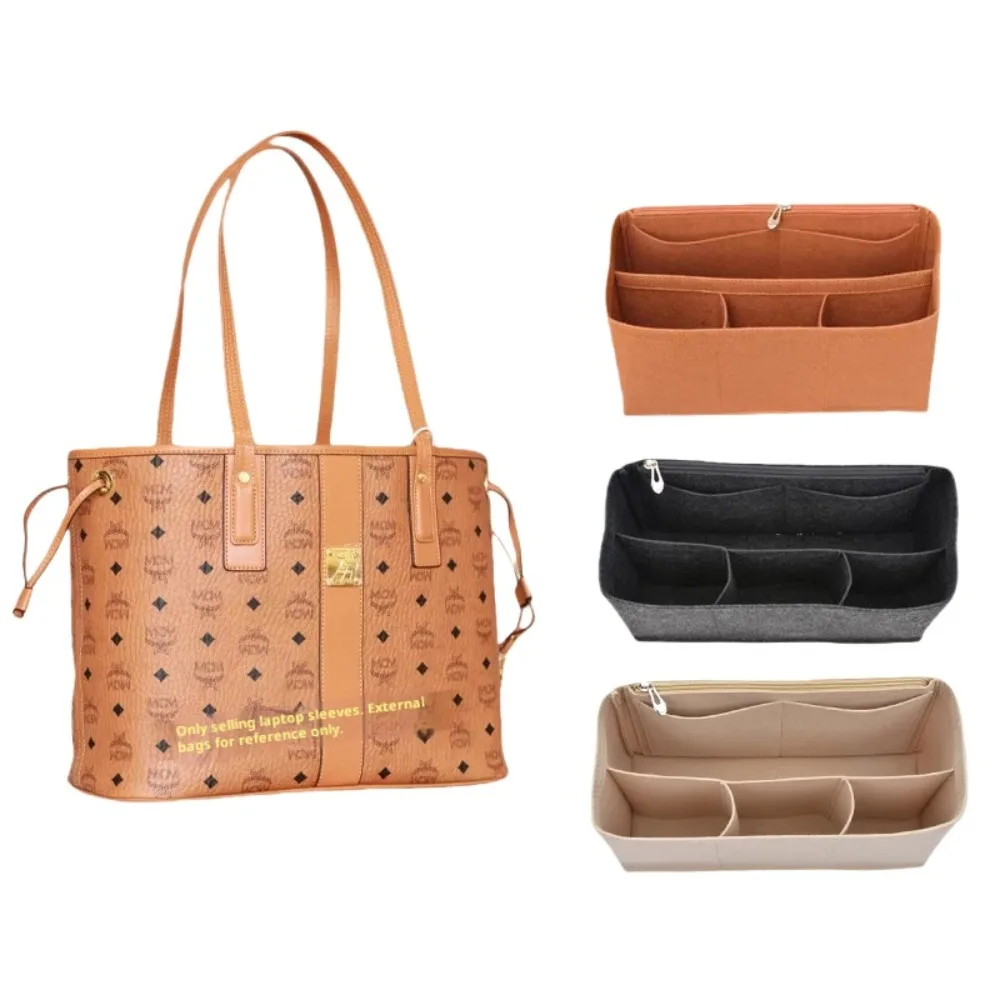 حقيبة يد منظمة للمحفظة من اللباد، حقيبة تشكيل بطانة داخلية في أكياس لـ MCM LIZ Visetos Speedy Neverful