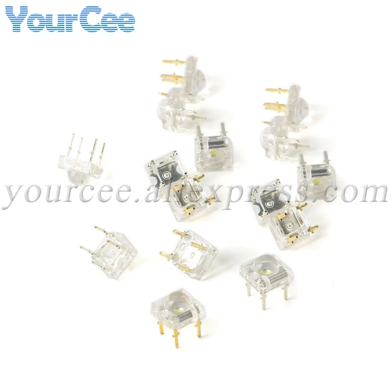 20Pcs 5mm F5 Piranha LED White Red Blue Emerald-green Clear LED Diode Brightness Light-Emitting-Diodes 4-pins