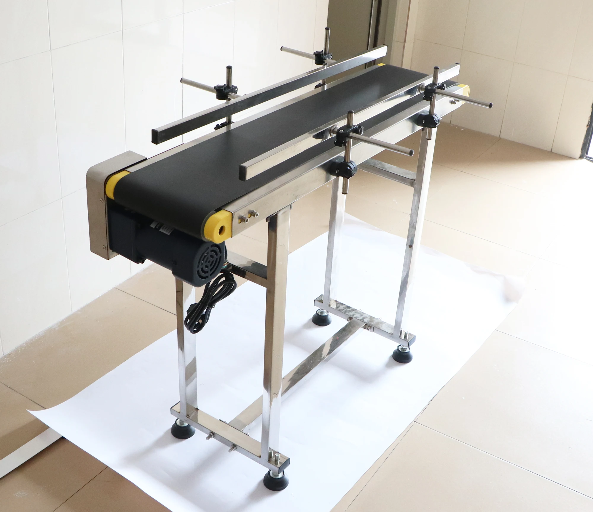 Stainless Steel Bottle Conveyor Belt Sticker Vending Machine 1M 1.5M Length Adjustable for Food Inkjet Printing Marking Tool