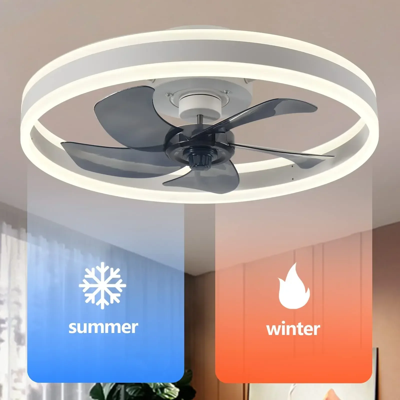 Modern Smart Ceiling Fan Bedroom Ceiling Fan With Light And Control Living Room Restaurant Indoor Decor LED Silent Ceiling Fan