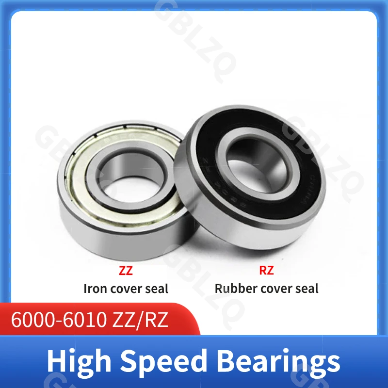 6000-6010 ZZ/RZ High Speed Bearings 10-50mm Deep Groove Ball Bearings Precision Low Noise Motor Bearings,Precision Bearing