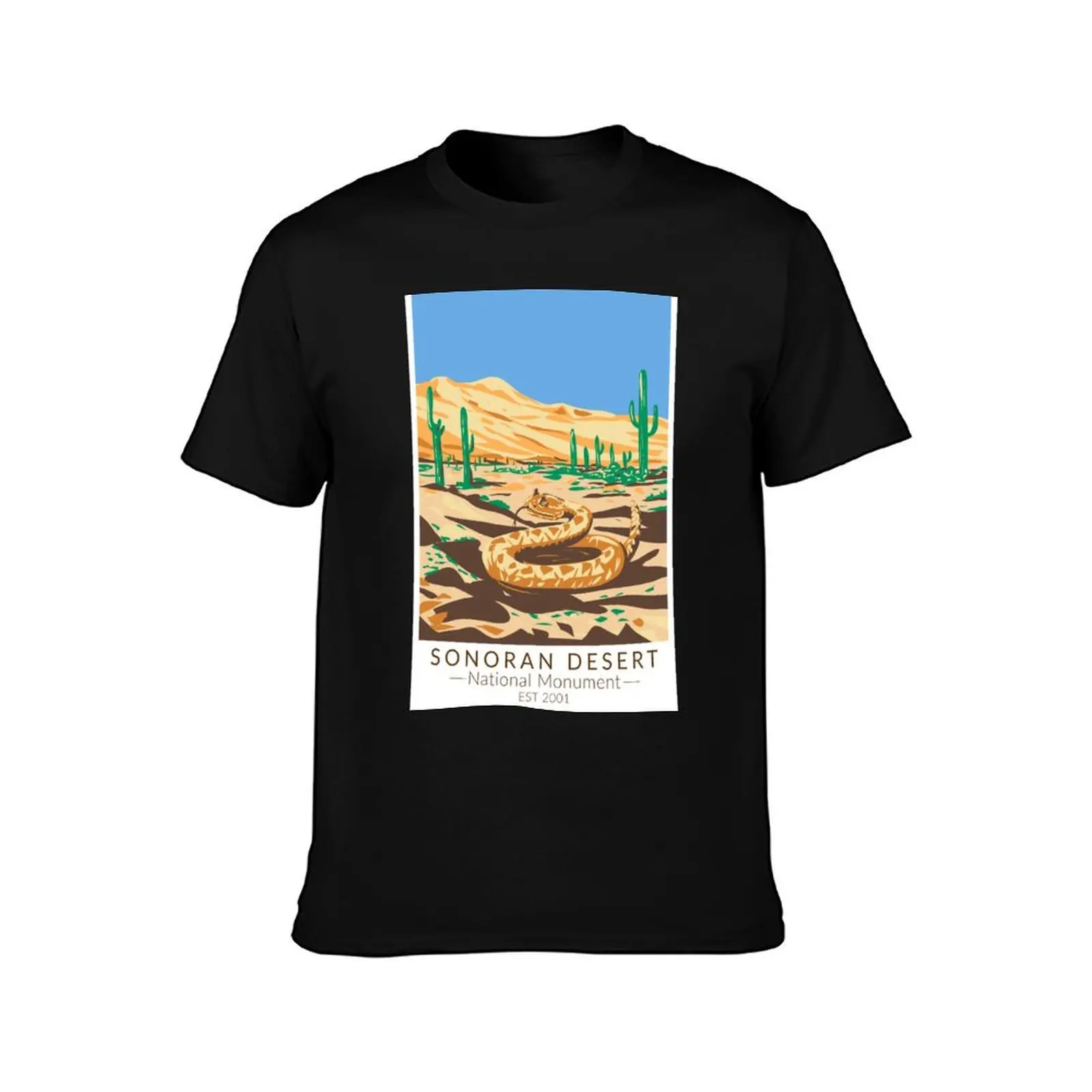 Sonoran Desert National Monument Rattlesnake Vintage T-Shirt Summer Casual Cotton Tee Oversized Streetwear Tops 100% Cotton