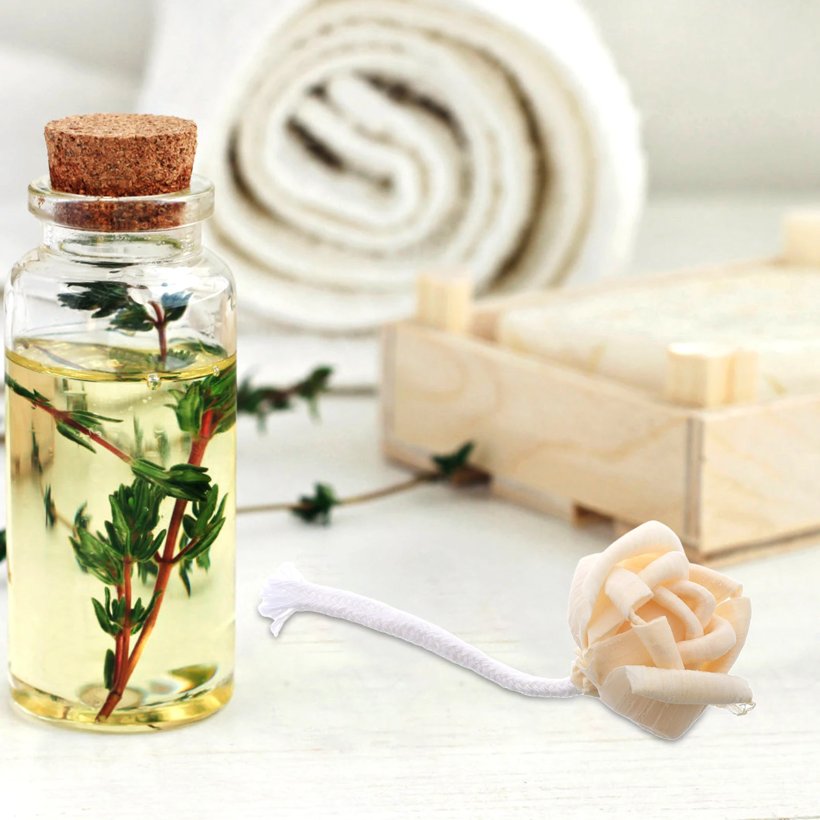 

2 шт., диффузор для цветов из натурального дерева, домашний аромат, долговечный аромат, декоративный цветочный аромат, сменный блок эфирного масла