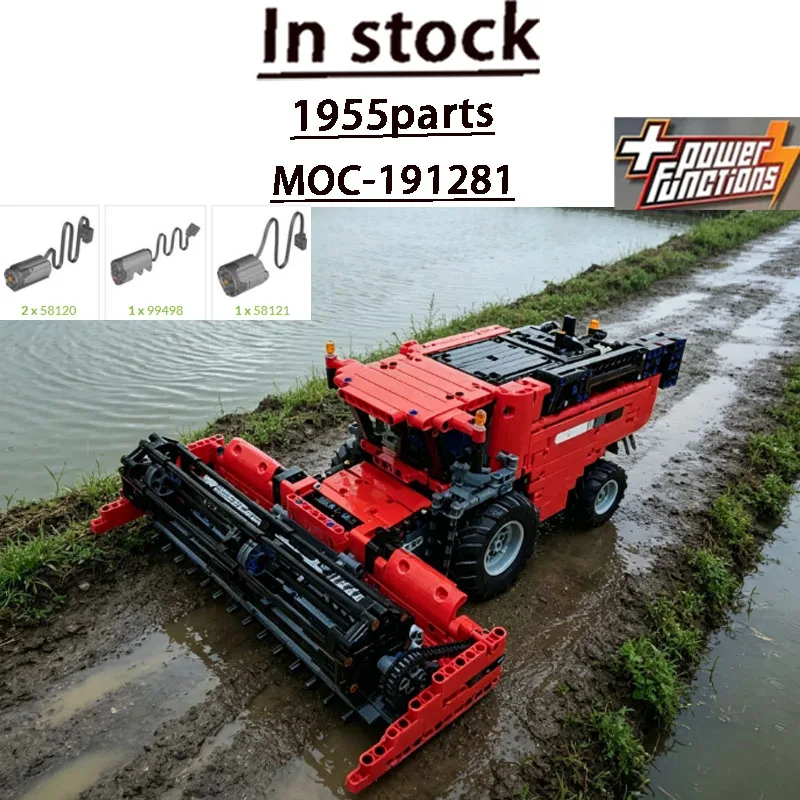 New Popular MOC-191281 Vintage 1980s Field Combine Harvester Building Block Model 1955 Pieces Adult Custom Birthday Toy Gift