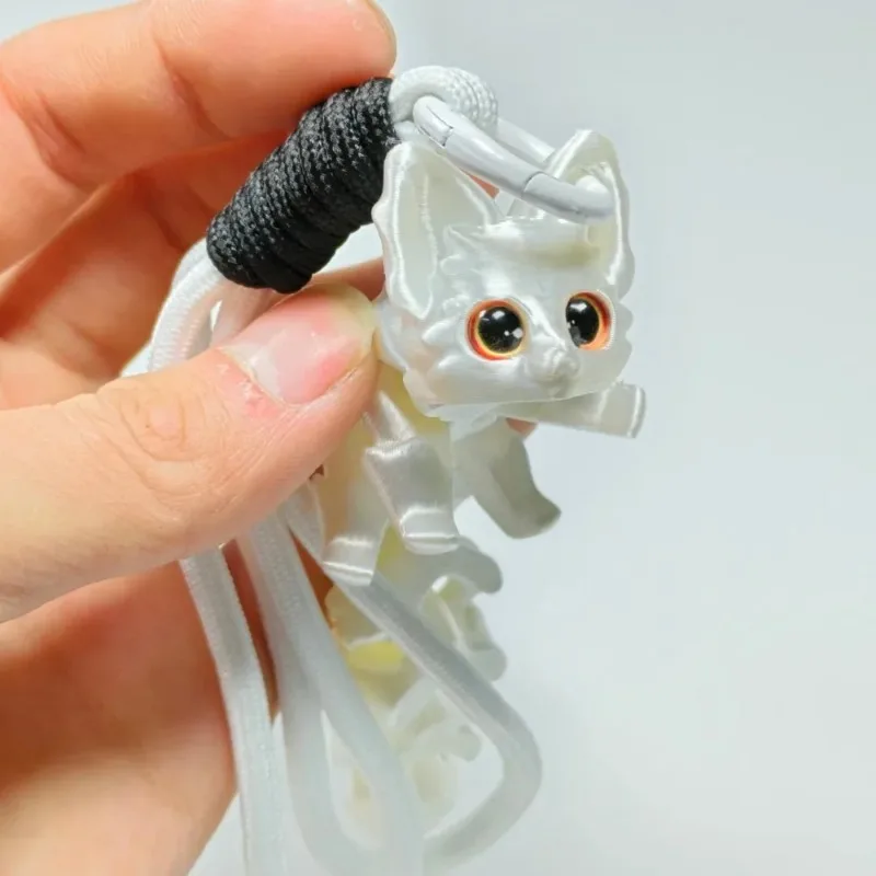 ثلاثية الأبعاد مطبوعة لطيف الثعلب عمل أرقام اللعب متعددة المفاصل المنقولة محاكاة عيون معلقة حبل غرفة اكسسوارات الديكور هدايا الاطفال