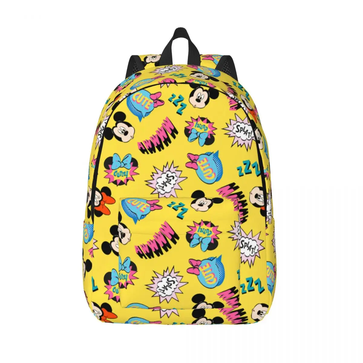 Mickey Minnie Pop Pattern Backpack for Men Women Cool High School Work Daypack College Canvas Bags Gift