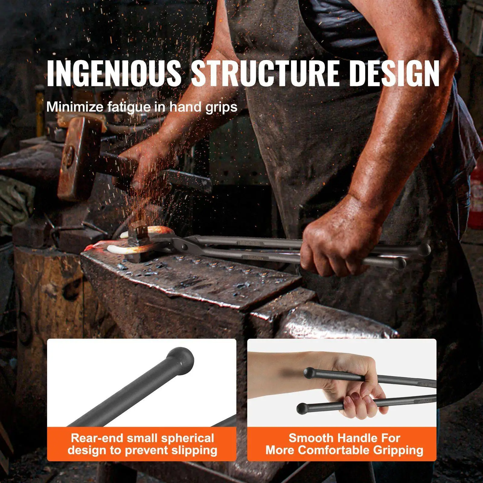 ملقط فكي الذئب مقاس 18 بوصة، بناء متطور من الفولاذ الكربوني مع مسامير فولاذية A3 2.47 رطل لقبضة موثوقة