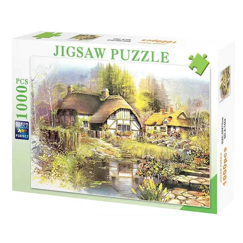 Funny 70*50cm Puzzle 1000 Pieces Tube Rural Scenery Puzzles Toys For Children Learning Education Brain Teaser Assemble Toy Games