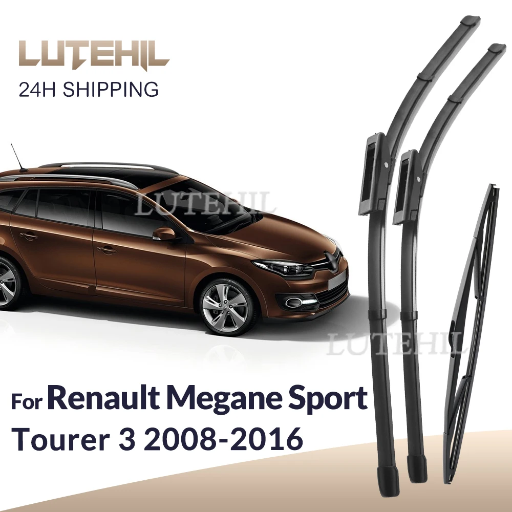 

Wiper Front & Rear Wiper Blades Set For Renault Megane Sport Tourer Estate 3 2008 -2016 Windshield Windscreen Window 24"+16"+14"
