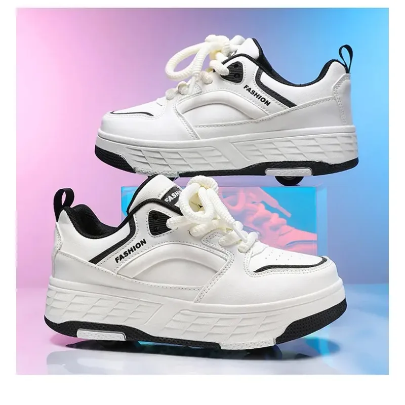 

Детские модные повседневные 4-колесные кроссовки-трансформеры, коллекция 2025 года, детский подарок на день рождения для подростков, обувь для роликовых коньков для мальчиков и девочек