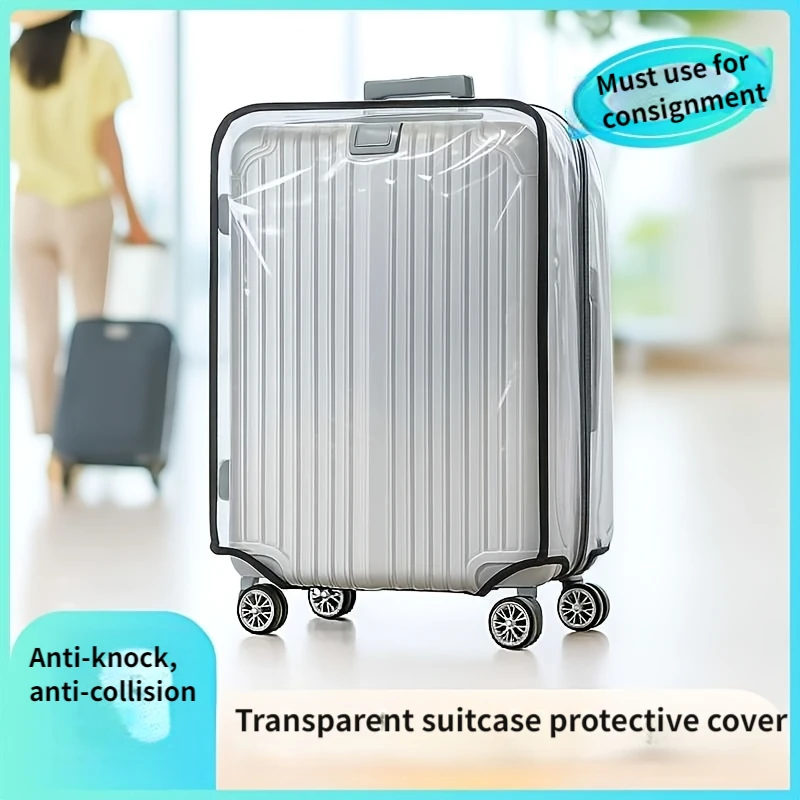 

Thickened PVC Wear-Resistant Transparent Luggage Cover with Handle Anti-Collision Dustproof Suitcase Cover